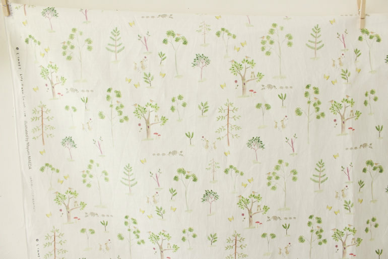 LINNETリネンプリント 木々